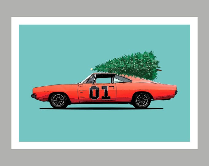 Christmas Dukes of Hazard Greetings Card