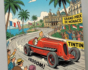 Personalised Birthday Card - TinTin in Monaco