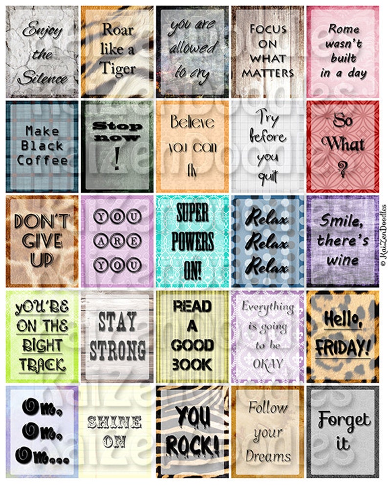 Notes to Self 25 PRINTABLE Colorful Life Planner Quotes Tags Etsy