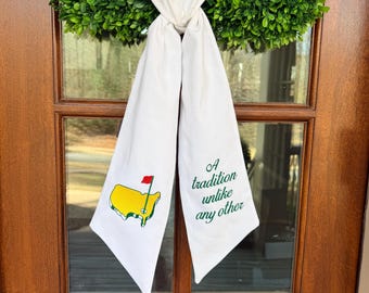 Embroidered Wreath Sash: Masters Tournament, The Masters Tournament of Champions, Augusta, Georgia