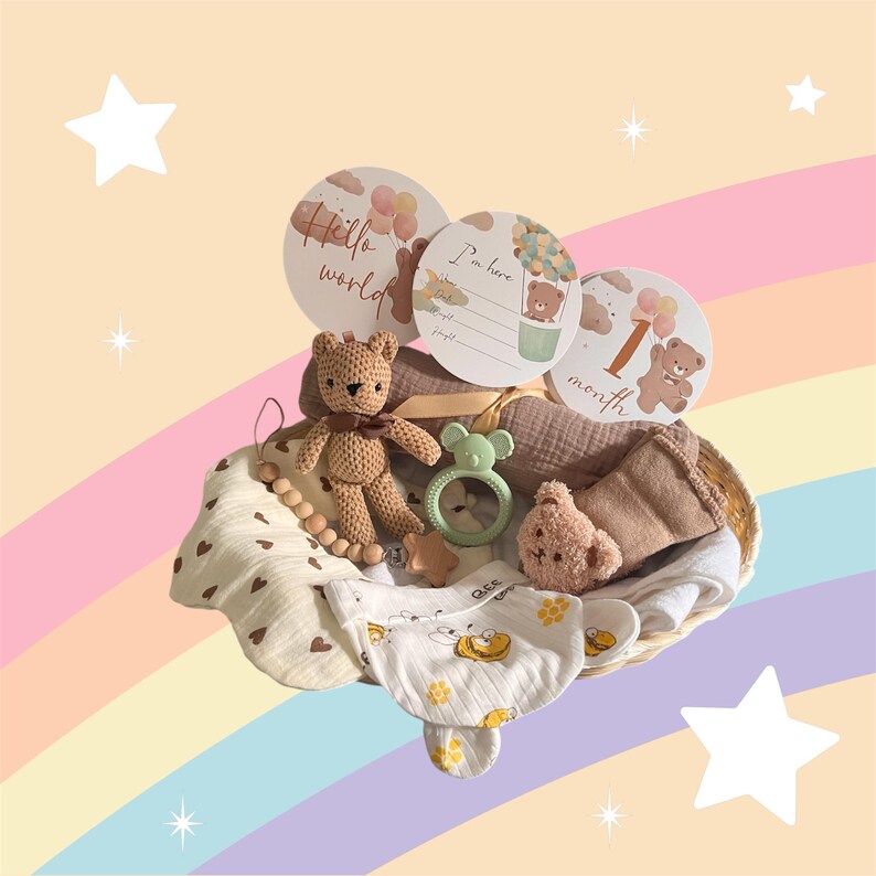 Gender Neutral Baby Shower Gift Box Hamper for Girls and Boys With Baby ...