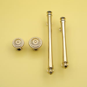 Boutons et poignées en laiton doré | Poignées d&#39;armoires de cuisine de luxe | Boutons de commode victorienne | Poignées d&#39;armoire en laiton | Quincaillerie d&#39;armoire