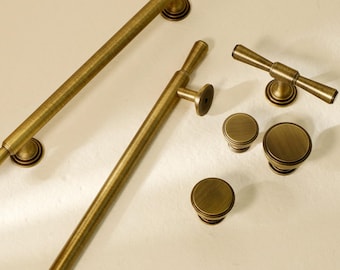 Antique Brass Drawer Pull Handle: Minimalist Kitchen Hardware