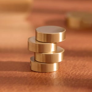 Gold Biscuit Knobs | Solid Brass Knobs | Unique Cabinet Knobs | Minimalist Drawer Knobs | Brushed Gold Knobs | Modern Cabinet Hardware