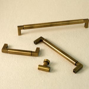Minimalist Brass Kitchen Pull Handle: Antique Brass Cabinet Hardware