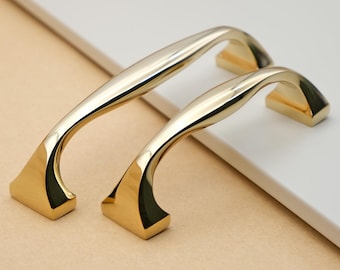 Polished Gold Brass Cabinet Pulls: Modern Transitional Hardware