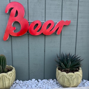 Handmade Metal Beer Sign, Rustic Bar Wall Decor, Vintage Brewery Sign, Patio Decoration, Man Cave Wall Art, Unique Gift for Beer Lovers