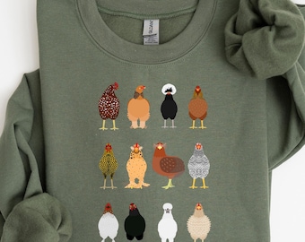 Chicken Sweatshirt,Animal Lover Gift,Gift For Chicken Lover,Animal Shirt,Gift for her,Chicken Lady Shirt, Farm Animal Shirt, Farm Shirt