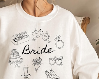 Brudtröja, brudt-shirt, brudhoodie, blivande brud, present till henne, förlovningspresent, brudduschpresent, minimalistisk brudtröja med rund hals