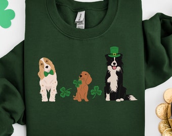 St Patricks Dog Sweatshirt, Shamrock Sweatshirt, Shenanigans Sweatshirt, St Patricks Day Sweatshirt, Lucky Sweatshirt, Irish Shirt