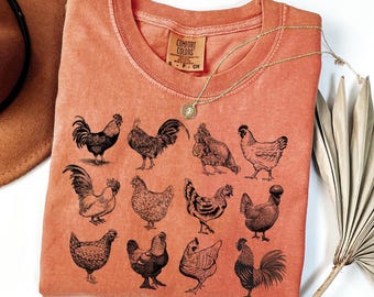Comfort Colors® Chicken Shirt,Farm Chicken Shirt,Chicken Sweater,Thanksgiving Gift,Chicken Lovers Shirt,Farm Life Shirt,Funny Chicken Shirt
