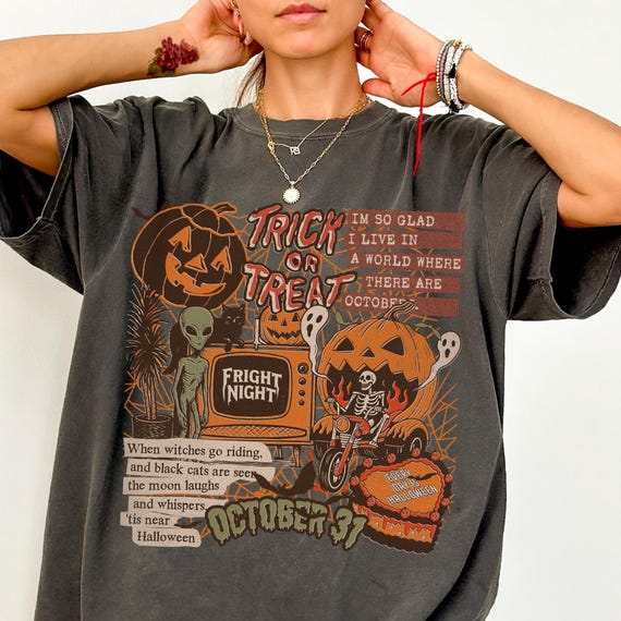 Comfort Colors® Halloween Collage Shirt, Retro Halloween Shirt, Spooky Season Ghost Tee, Halloween Cute Outfit, Halloween Gift
