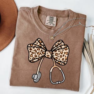 Comfort Colors® Leopard Nurse Shirt, Nurse T-Shirt, RN Shirt, Nursing School Shirt, Registered Nurse Shirt, Nurse Gift