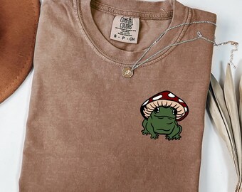 Comfort Colors® Retro Frosch Tshirt, Retro lustiges Frosch Shirt, seltsames mystisches Kröten Shirt, Frosch-Liebhaber-Knebelgeschenk Top, Frosch-Shirt