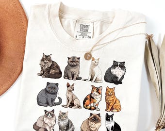Comfort Colors® Katzen 90er Jahre Retro Style Tshirt, Retro Kätzchen Shirt, Katzenliebhaber Geschenk, süßes Katzen T-Shirt, Katzen Mama Shirt, Katzenpfoten Shirt