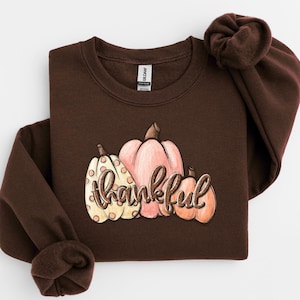 Thankful Pumpkin Sweatshirt, Cute Fall Gift, Womens Pumpkin Season Shirt, Cute Pumpkin Shirt, Autumn Leaf Shirt, Thankful Fall Shirt