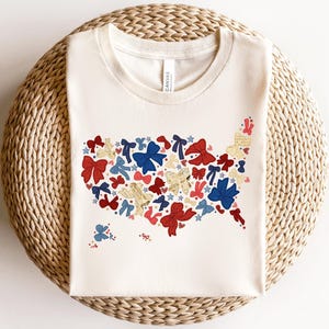 Camiseta con el mapa de EE. UU. del 4 de julio, bonita camiseta con el mapa de Estados Unidos, camiseta del Día de la Independencia, camiseta patriótica retro de Estados Unidos, camiseta del 4 de julio