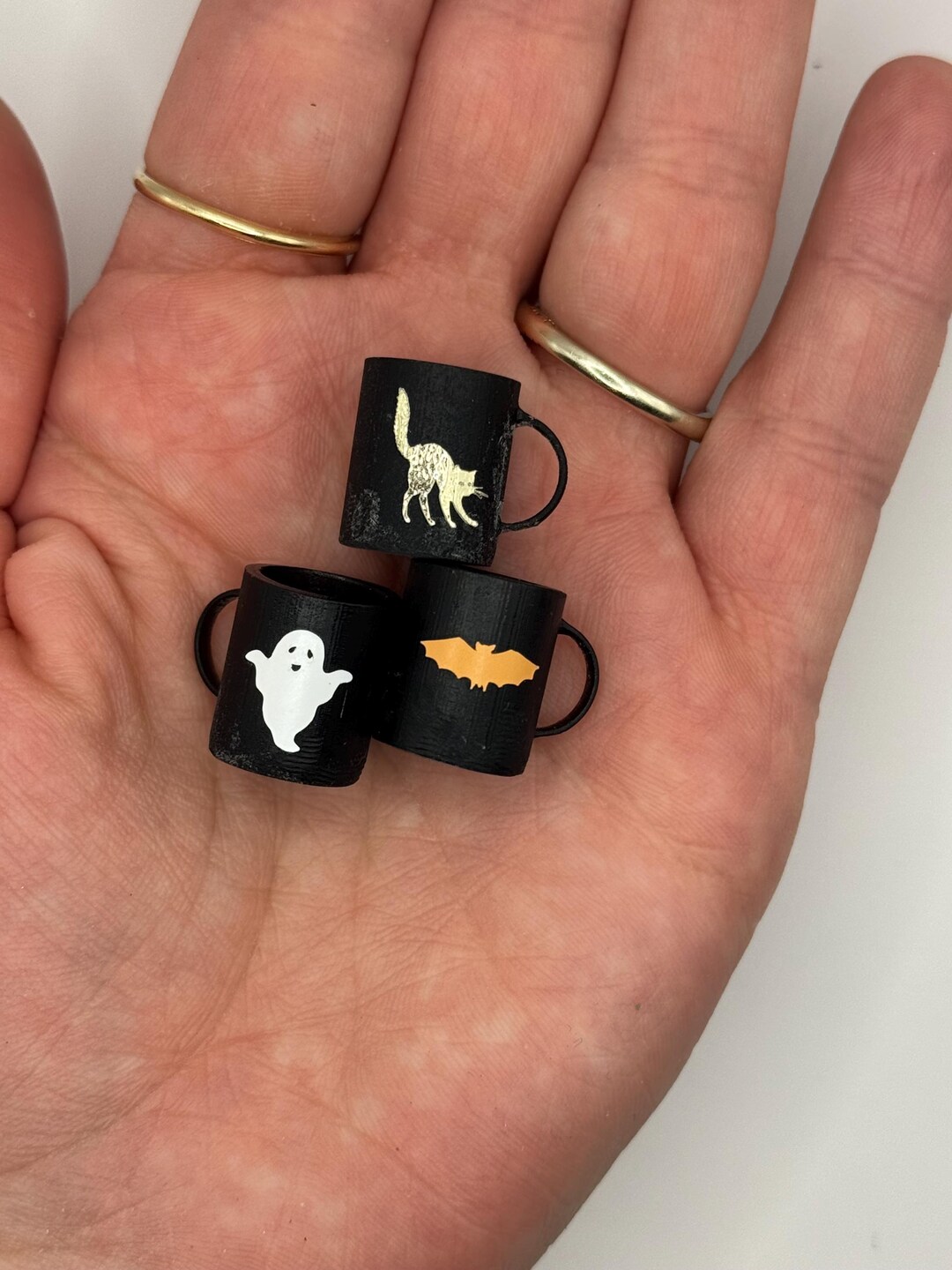 Black Halloween Miniature Mug | 1:12 Scale Dollhouse Cup | Spooky Mini ...