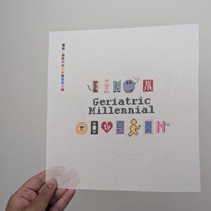 Toile gériatrique pour aiguilletage du millénaire en pré-commande Toile 18 mailles peinte au point