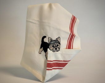 Adorable paño de cocina con forma de Yorkshire Terrier: ¡un toque de picardía para tu cocina!