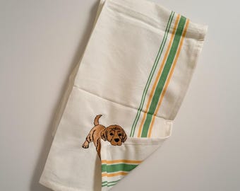 Adorable toalla de cocina con diseño de Golden Retriever: ¡un toque de picardía para tu cocina!