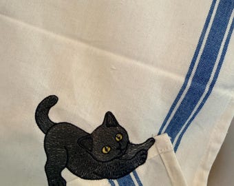 Adorable toalla de cocina con forma de gato gris: ¡un toque de picardía para tu cocina!