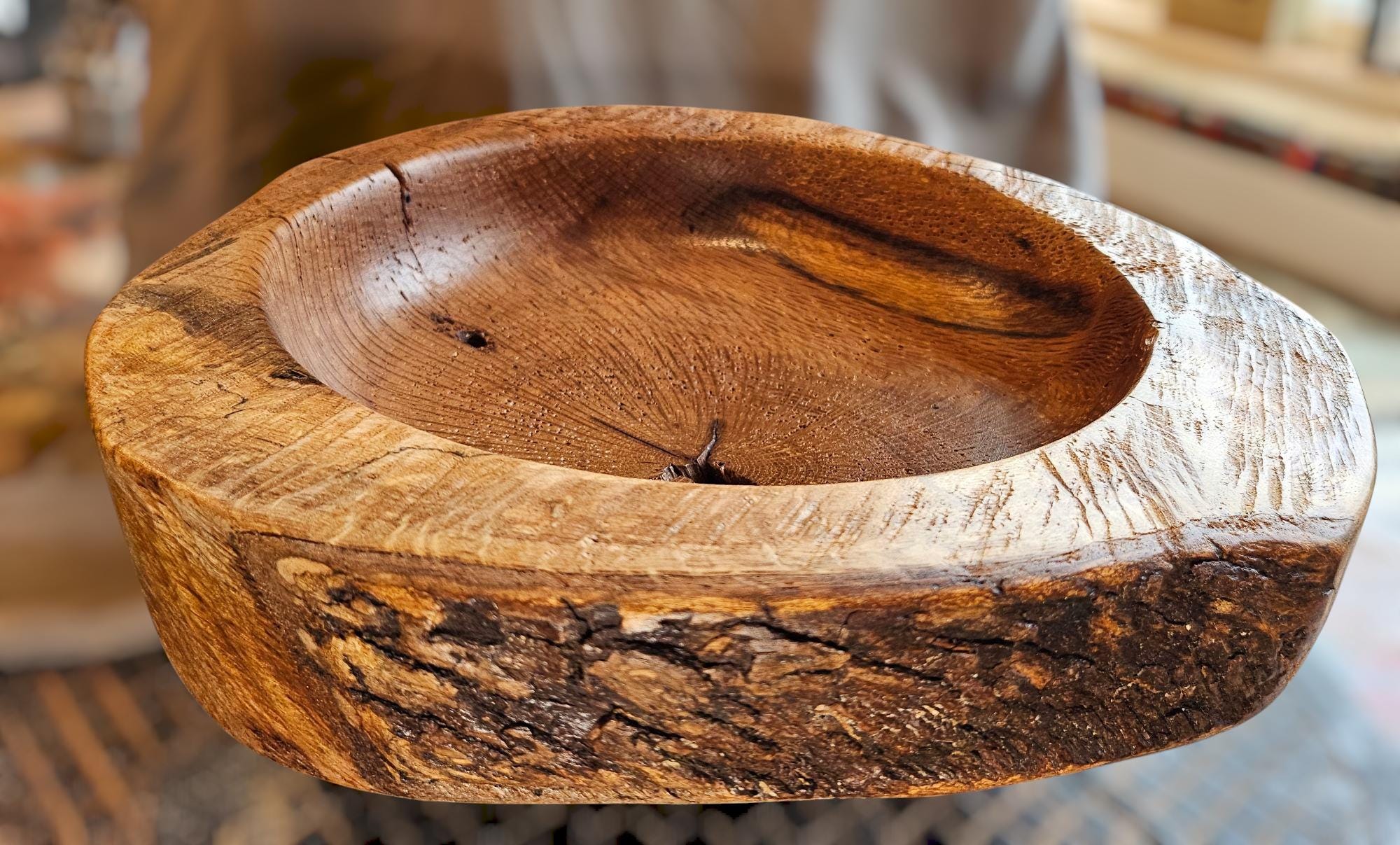 Large spalted red oak bowl