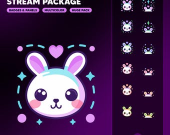 Cute Bunny Sub Badges for Twitch | Twitch Sub & Bit Badges | Kawaii Bunny Sub Badges | Rabbit Sub Badges | Loyalty Badges | Discord Badges