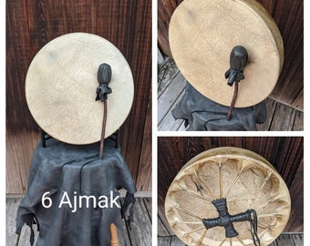 Native American Drum - Rawhide Drum, Buffalo skin Drum, 15 inch Drum, Ceremony Drum, Hand Drum, Buckskin Drum, Drum Stick, Nahual Ajmak