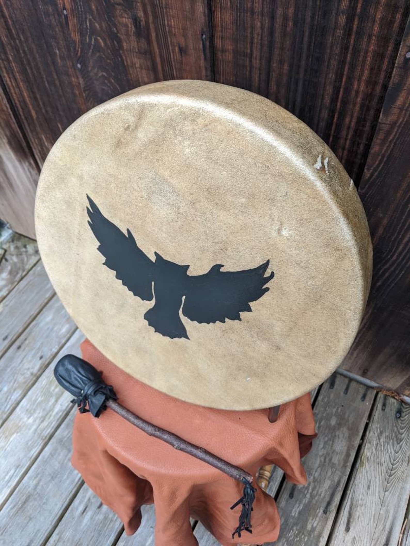 Native American Drum Rawhide Drum Buffalo Skin Drum 15 Etsy