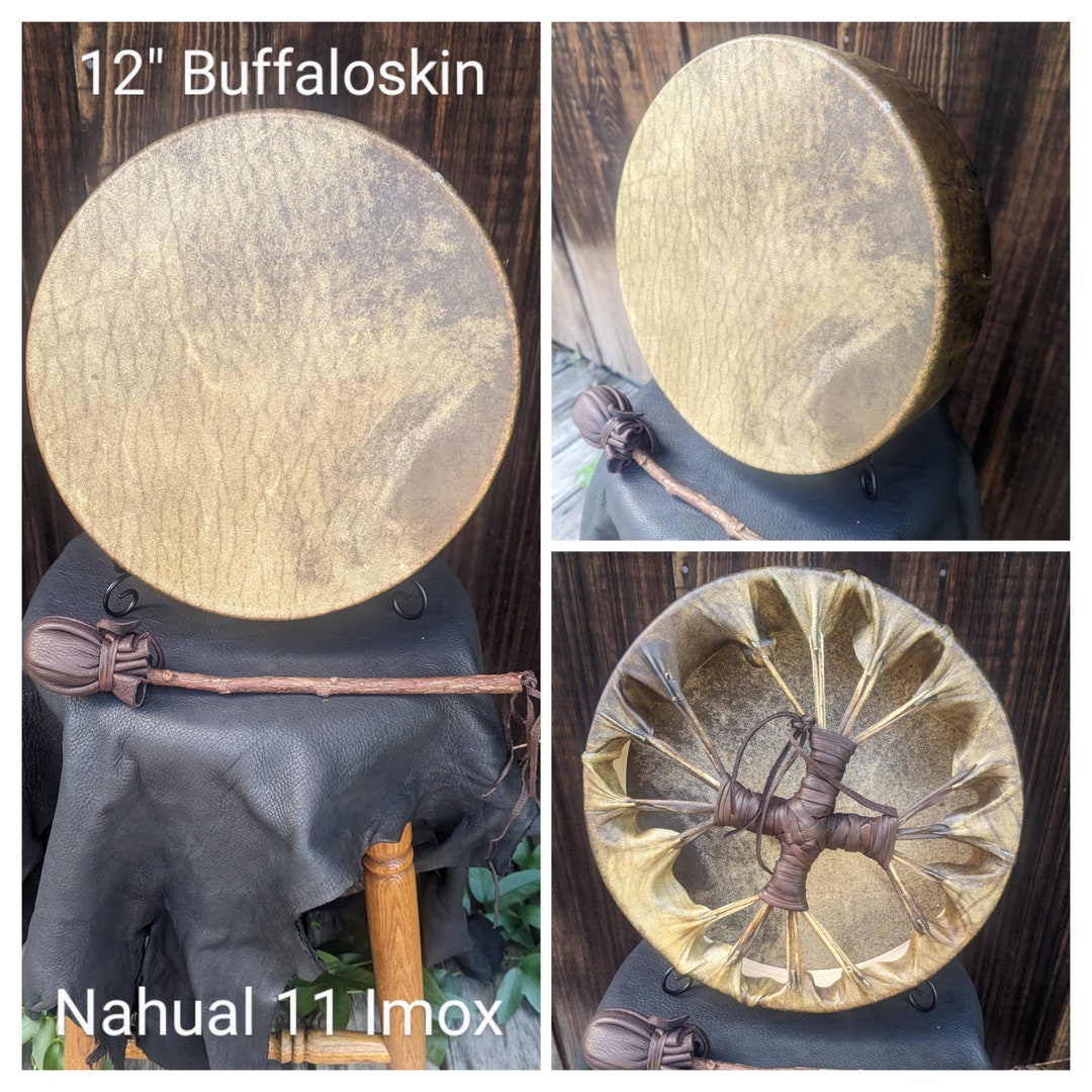 Native American Drum Rawhide Drum, Buffalo Skin Drum, 12 Inch Drum, Hand Drum, Traveling Drum