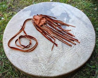Buckskin Fringe Medicine Pouch - Deerskin Ceremony Bag