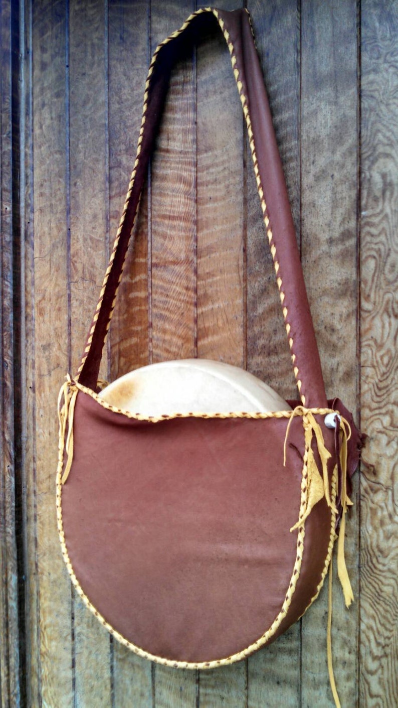 Buckskin Drum Bag Deerskin Drum Bag Leather Tote Native Etsy