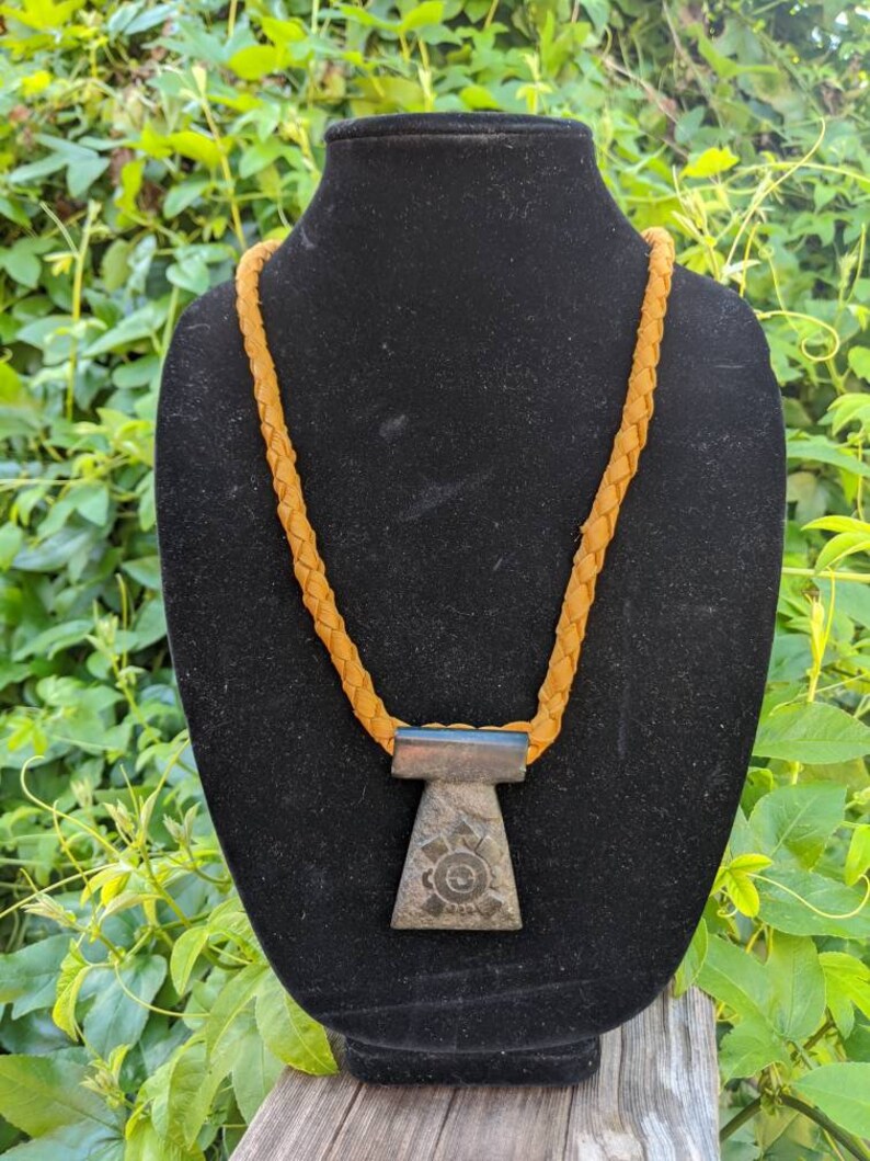 Native American Necklace Ollin Deerskin Necklace Leather Necklace Holistic Healing Guatemalan Jade Necklace Carved Jade Necklace