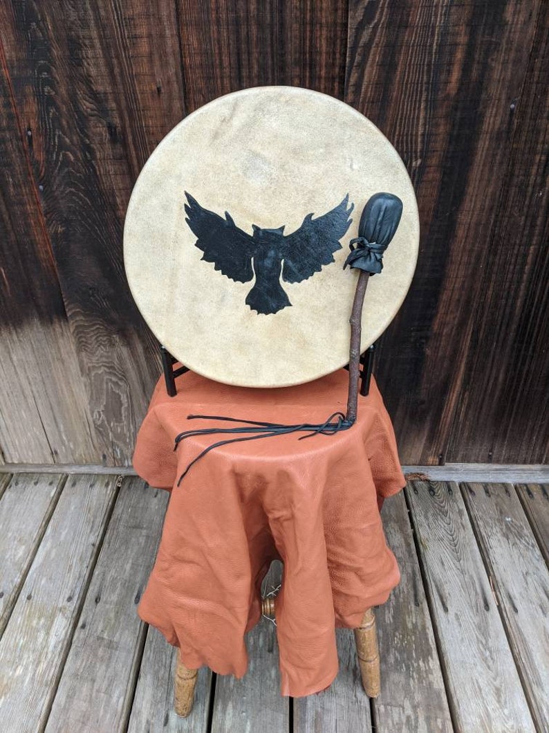 Native American Drum Rawhide Drum Buffalo Skin Drum 15 Etsy