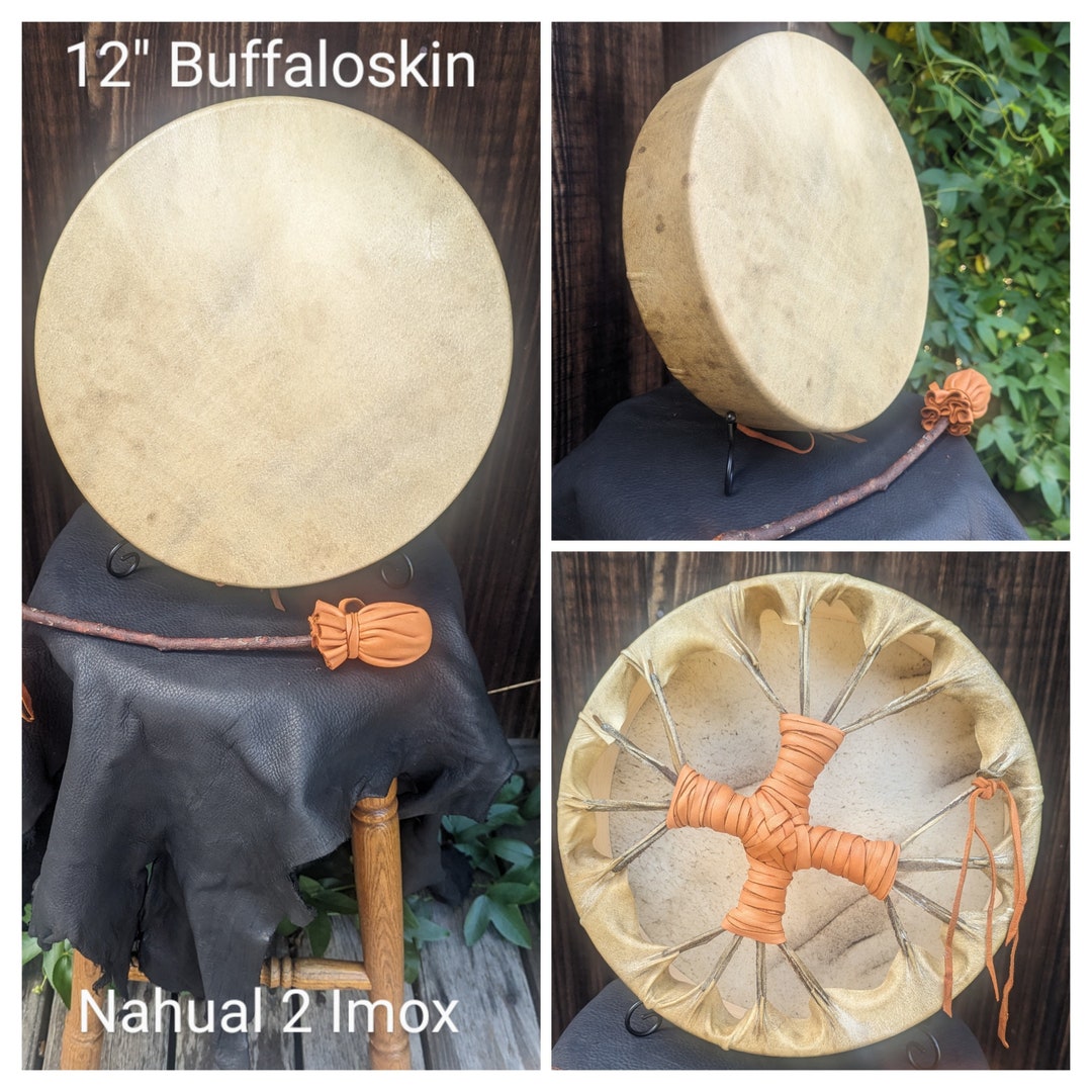 Native American Drum Rawhide Drum, Buffalo Skin Drum, 12 Inch Drum, Hand Drum, Traveling Drum