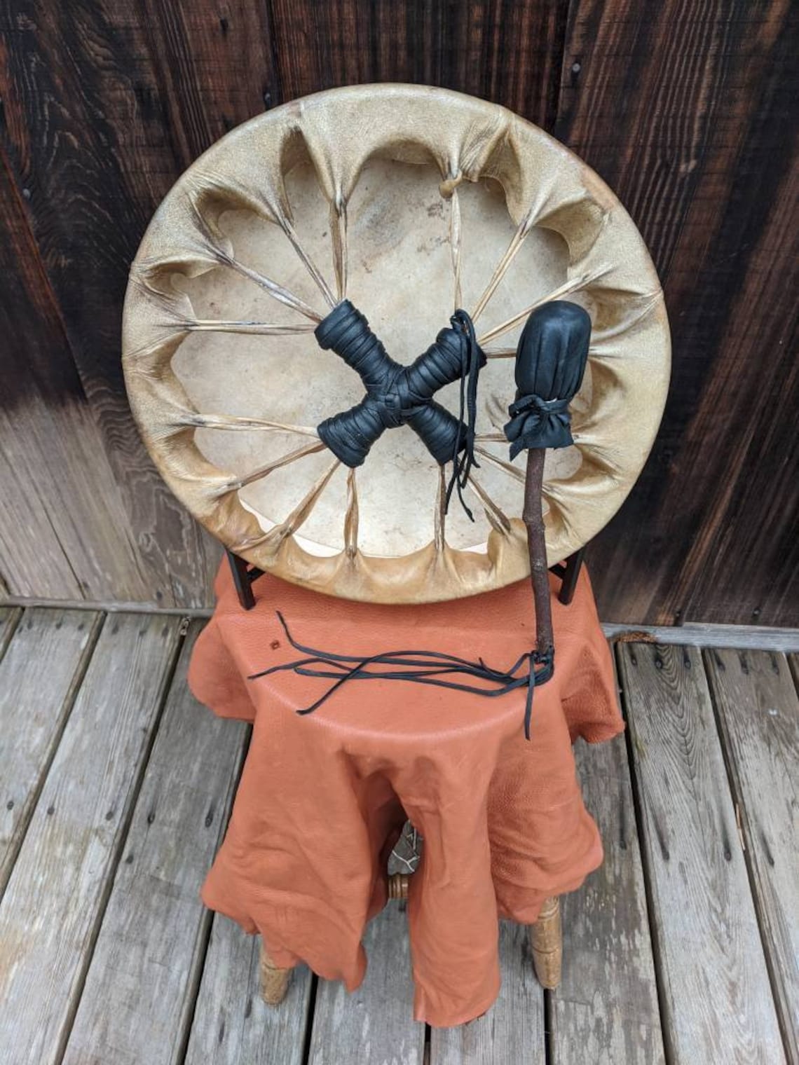 Native American Drum Rawhide Drum Buffalo Skin Drum 15 Etsy