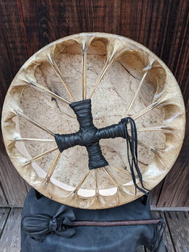 Native American Drum Rawhide Drum Buffalo Skin Drum 15 Etsy