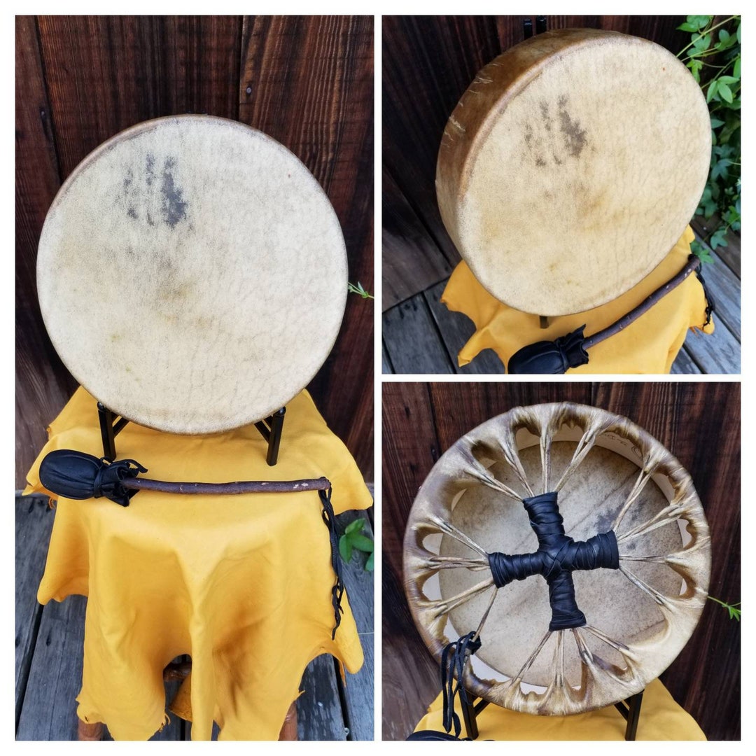 Native American Drum Rawhide Drum, Buffalo Skin Drum, 12 Inch Drum, Hand Drum, Traveling Drum