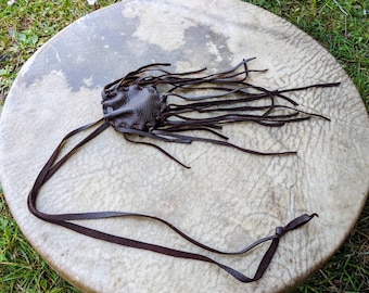 Buckskin Medicine Pouch – Deerskin Leather Fringe Bag