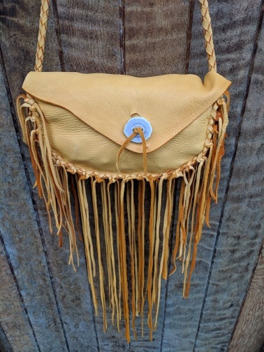 Buckskin Medicine Bag Pocket Belt Deerskin Fringe Purse | Etsy