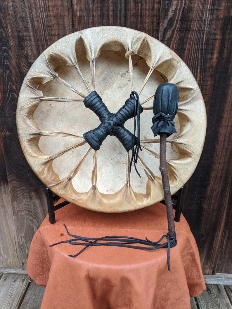 Native American Drum Rawhide Drum Buffalo Skin Drum 15 Etsy