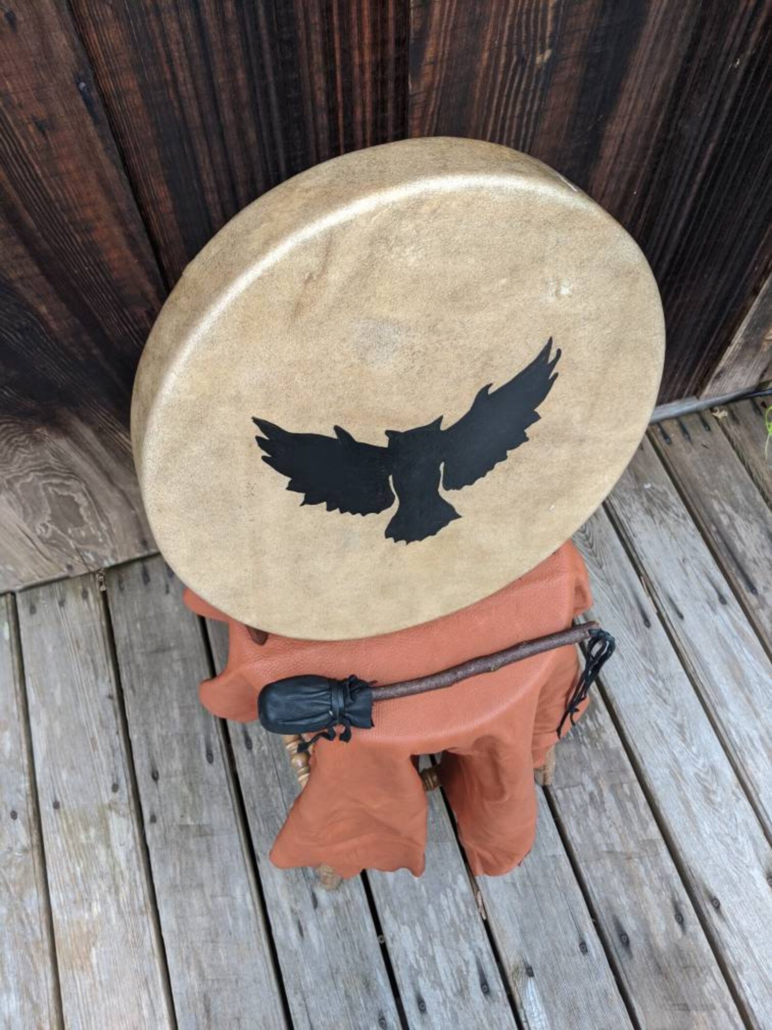 Native American Drum Rawhide Drum Buffalo Skin Drum 15 Etsy