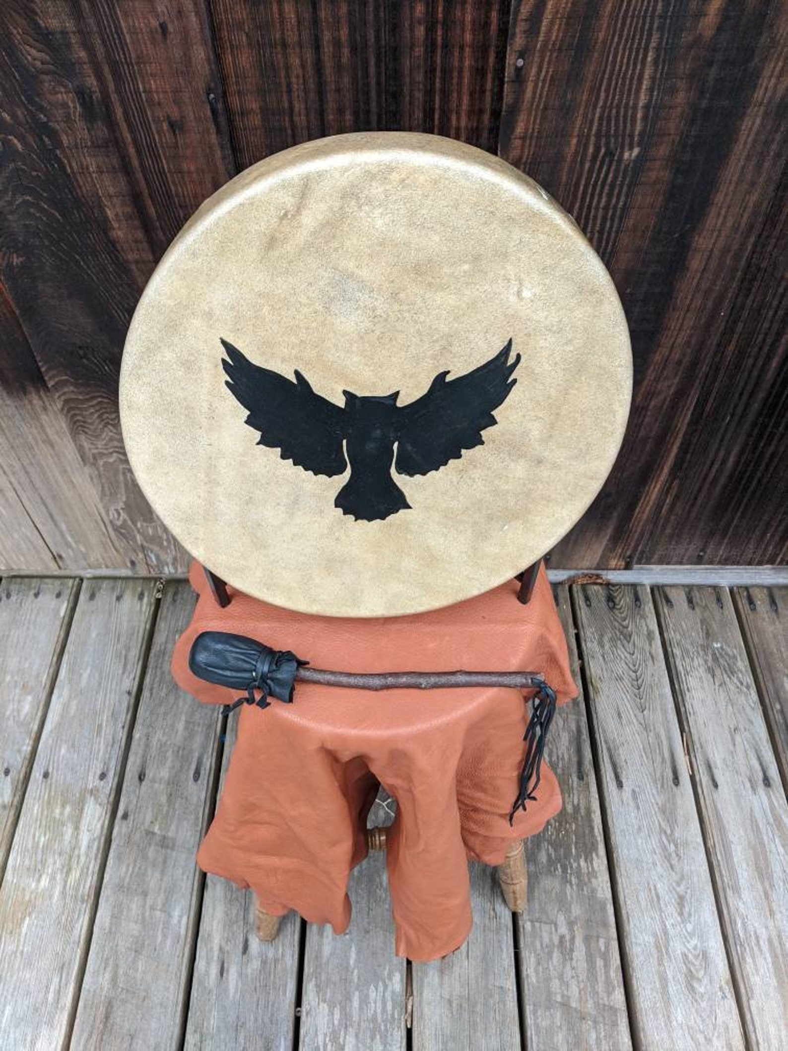 Native American Drum Rawhide Drum Buffalo Skin Drum 15 Etsy