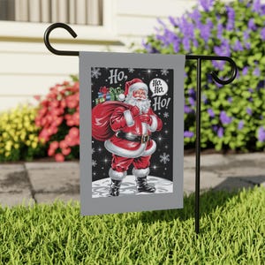Santa Claus Garden Flag: Christmas Holiday Outdoor Decor