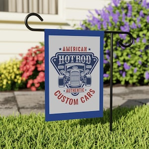 American Hotrod Outdoor Flag, Custom Car Flag, Authentic Custom Cars, Drag Race Flag, Home Decor Flag, Garden Flag, Gifts for Him