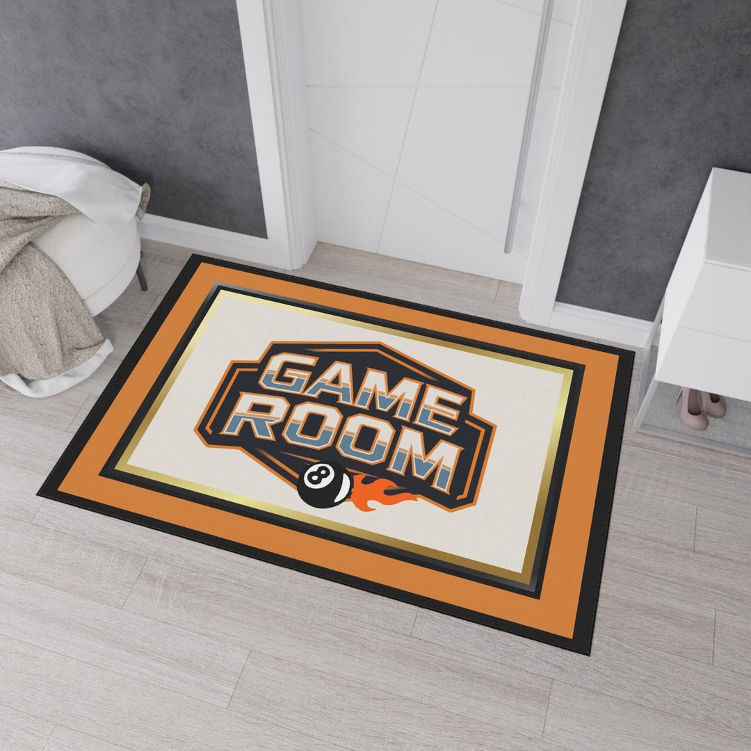 Game Room Rug, 8 Ball Billiards Decor, Man Cave Floor Mat - Etsy