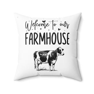 Cow Farmhouse Pillow: Rustic Welcome Home Decor