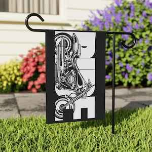 Motorcycle Outdoor Flag: Biker Garage Decor, Man Cave Gift
