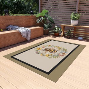 Bee and Floral Area Rug: Nature Inspired Home Decor